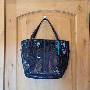 Navy and Teal Coach Purse